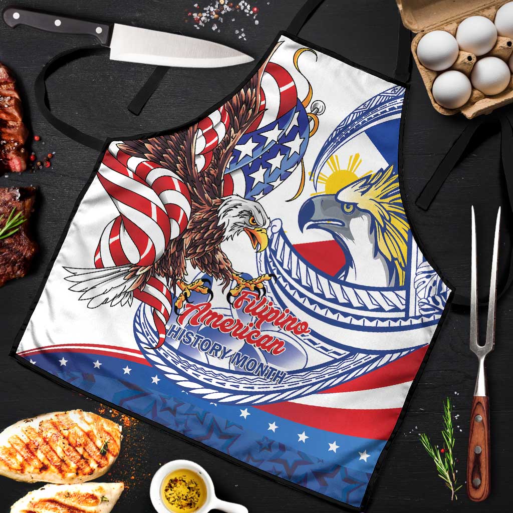 Filipino American History Month Apron Philippines Agila USA Eagle Mix Flag LT14 Blue - Polynesian Pride
