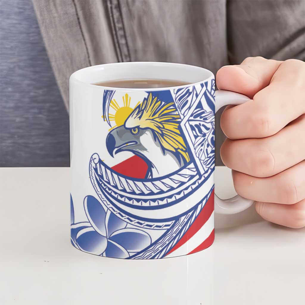 Filipino American History Month Ceramic Mug Philippines Agila USA Eagle Mix Flag LT14 - Polynesian Pride