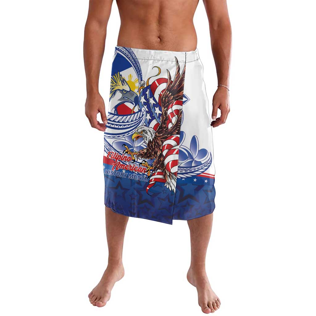 Filipino American History Month Lavalava Philippines Agila USA Eagle Mix Flag LT14 Blue - Polynesian Pride