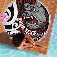 Personalised Aotearoa Bulldog Beach Blanket New Zealand Maori Taniko Art LT14 - Polynesian Pride