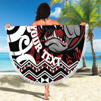 Personalised Aotearoa Bulldog Beach Blanket New Zealand Maori Taniko Art LT14 - Polynesian Pride