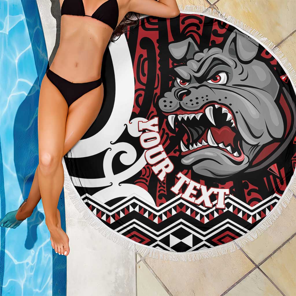 Personalised Aotearoa Bulldog Beach Blanket New Zealand Maori Taniko Art LT14 - Polynesian Pride