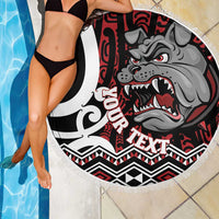 Personalised Aotearoa Bulldog Beach Blanket New Zealand Maori Taniko Art LT14 - Polynesian Pride