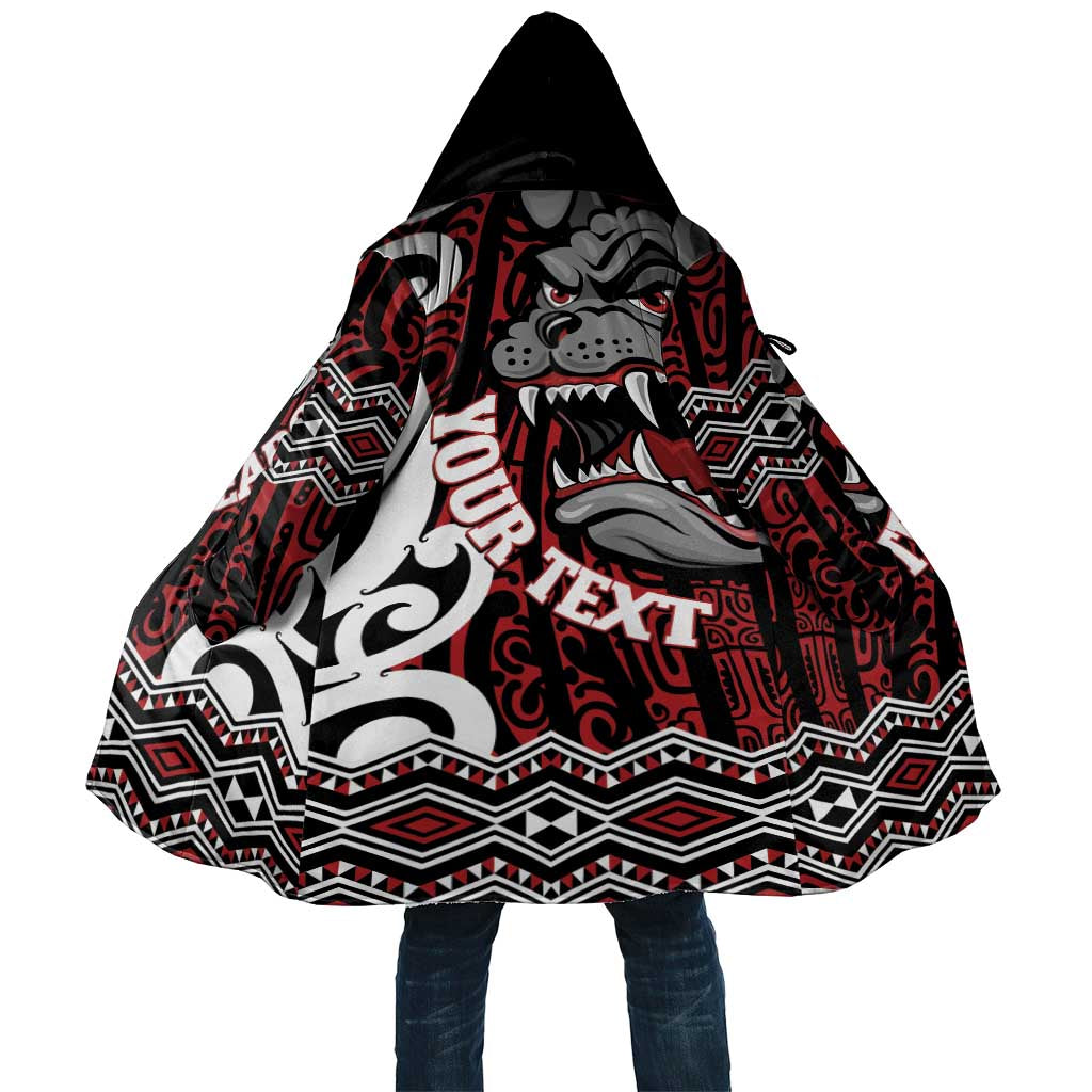 Personalised Aotearoa Bulldog Cloak New Zealand Maori Taniko Art LT14 Unisex Red - Polynesian Pride