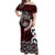 Personalised Aotearoa Bulldog Off Shoulder Maxi Dress New Zealand Maori Taniko Art