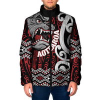 Personalised Aotearoa Bulldog Padded Jacket New Zealand Maori Taniko Art LT14 Men Red - Polynesian Pride
