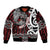 Personalised Aotearoa Bulldog Sleeve Zip Bomber Jacket New Zealand Maori Taniko Art