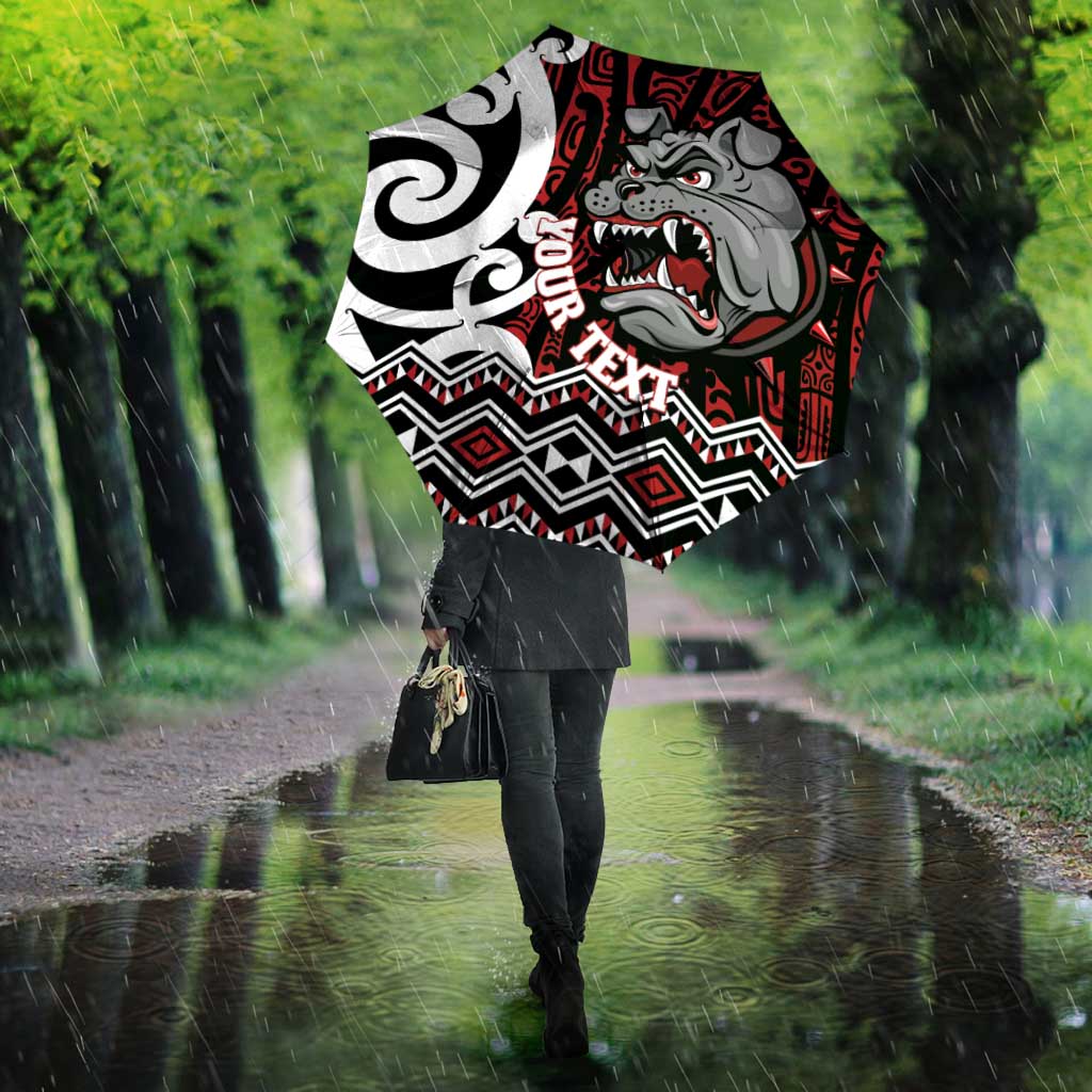 Personalised Aotearoa Bulldog Umbrella New Zealand Maori Taniko Art LT14 - Polynesian Pride