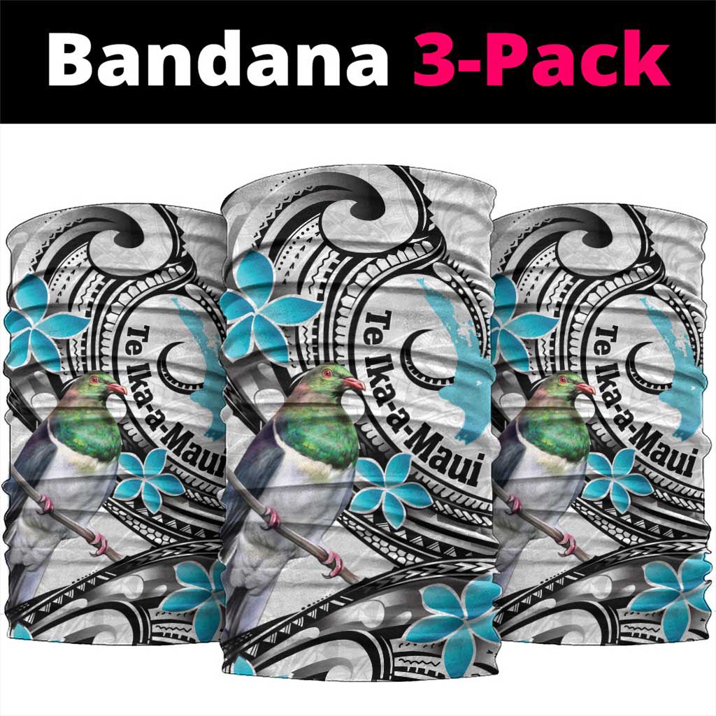 Aotearoa Te Ika-a-Maui Neck Gaiter South Island Kekeru Maori Koru LT14 package One Size: 25*50cm White - Polynesian Pride