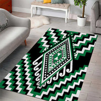 Green Aotearoa Taniko Poutama Patikitiki Area Rug LT14 - Polynesian Pride