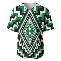 Green Aotearoa Taniko Poutama Patikitiki Baseball Jersey LT14 Green - Polynesian Pride