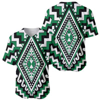 Green Aotearoa Taniko Poutama Patikitiki Baseball Jersey LT14 - Polynesian Pride