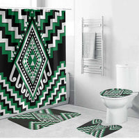 Green New Zealand Taniko Poutama Patikitiki Bathroom Set LT14 Bathroom Set (4 pcs) Green - Polynesian Pride