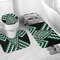 Green New Zealand Taniko Poutama Patikitiki Bathroom Set LT14 Mat Set Only (3 pcs) One Size Green - Polynesian Pride