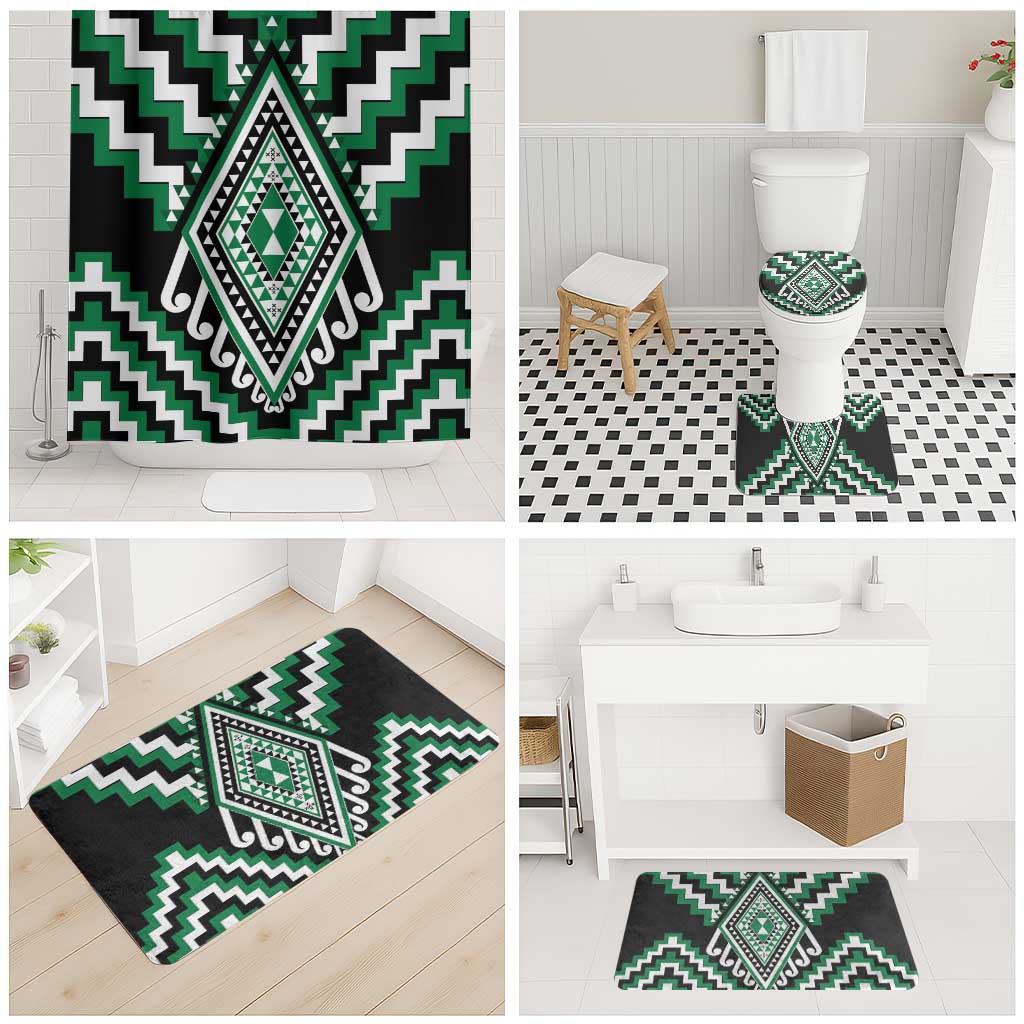 Green New Zealand Taniko Poutama Patikitiki Bathroom Set LT14 - Polynesian Pride