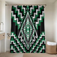 Green New Zealand Taniko Poutama Patikitiki Bathroom Set LT14 Shower Curtain Only Green - Polynesian Pride