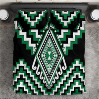 Green Aotearoa Taniko Poutama Patikitiki Bedding Set LT14 Green - Polynesian Pride