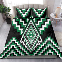 Green Aotearoa Taniko Poutama Patikitiki Bedding Set LT14 - Polynesian Pride