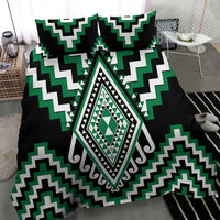 Green Aotearoa Taniko Poutama Patikitiki Bedding Set LT14 - Polynesian Pride