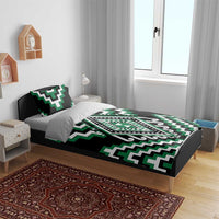 Green Aotearoa Taniko Poutama Patikitiki Bedding Set LT14 - Polynesian Pride