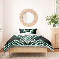 Green Aotearoa Taniko Poutama Patikitiki Bedding Set LT14 - Polynesian Pride