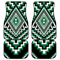 Green Aotearoa Taniko Poutama Patikitiki Car Mats LT14 - Polynesian Pride