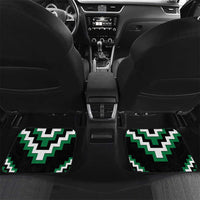 Green Aotearoa Taniko Poutama Patikitiki Car Mats LT14 Set 2pcs - Back Green - Polynesian Pride