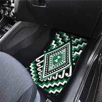 Green Aotearoa Taniko Poutama Patikitiki Car Mats LT14 - Polynesian Pride