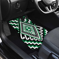 Green Aotearoa Taniko Poutama Patikitiki Car Mats LT14 - Polynesian Pride