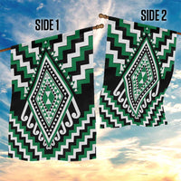 Green Aotearoa Taniko Poutama Patikitiki Garden Flag LT14 - Polynesian Pride