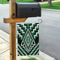 Green Aotearoa Taniko Poutama Patikitiki Garden Flag LT14 - Polynesian Pride