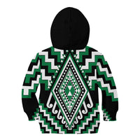 Green Aotearoa Taniko Poutama Patikitiki Kid Hoodie LT14 - Polynesian Pride
