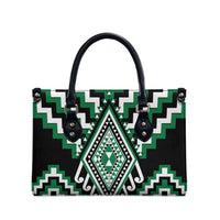Green New Zealand Taniko Poutama Patikitiki Leather Bag LT14 - Polynesian Pride