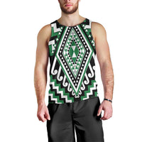 Green Aotearoa Taniko Poutama Patikitiki Men Tank Top LT14 - Polynesian Pride