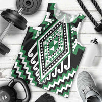 Green Aotearoa Taniko Poutama Patikitiki Men Tank Top LT14 - Polynesian Pride