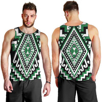 Green Aotearoa Taniko Poutama Patikitiki Men Tank Top LT14 - Polynesian Pride