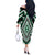 Green Aotearoa Taniko Poutama Patikitiki Off The Shoulder Long Sleeve Dress