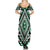 Green Aotearoa Taniko Poutama Patikitiki Summer Maxi Dress