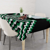 Green Aotearoa Taniko Poutama Patikitiki Tablecloth LT14 - Polynesian Pride