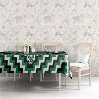 Green Aotearoa Taniko Poutama Patikitiki Tablecloth LT14 - Polynesian Pride