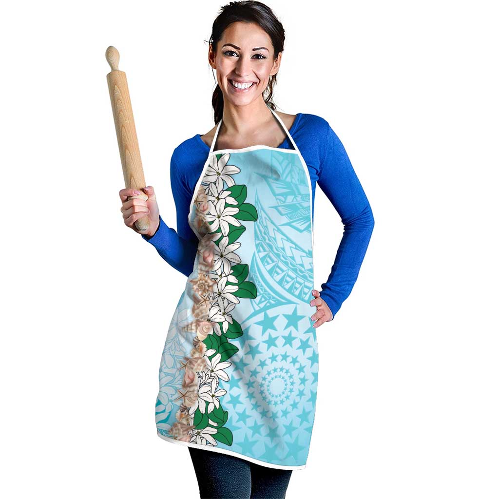 Cook Islands Tiare Maori With Conch Shell Apron Pasifika Fest Polynesian Tattoo Turquoise LT14 - Polynesian Pride