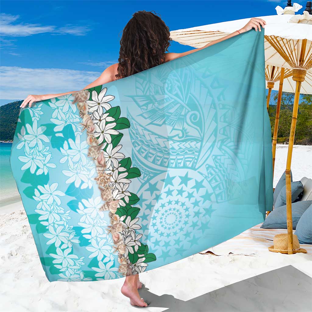 Cook Islands Tiare Maori With Conch Shell Sarong Pasifika Fest Polynesian Tattoo Turquoise LT14 One Size 44 x 66 inches Turquoise - Polynesian Pride