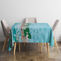 Cook Islands Tiare Maori With Conch Shell Tablecloth Pasifika Fest Polynesian Tattoo Turquoise LT14 - Polynesian Pride