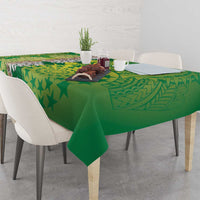 Cook Islands Tiare Maori With Conch Shell Tablecloth Pasifika Fest Polynesian Tattoo Green LT14 - Polynesian Pride