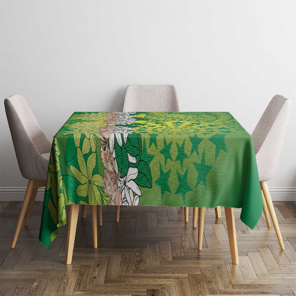 Cook Islands Tiare Maori With Conch Shell Tablecloth Pasifika Fest Polynesian Tattoo Green LT14 - Polynesian Pride
