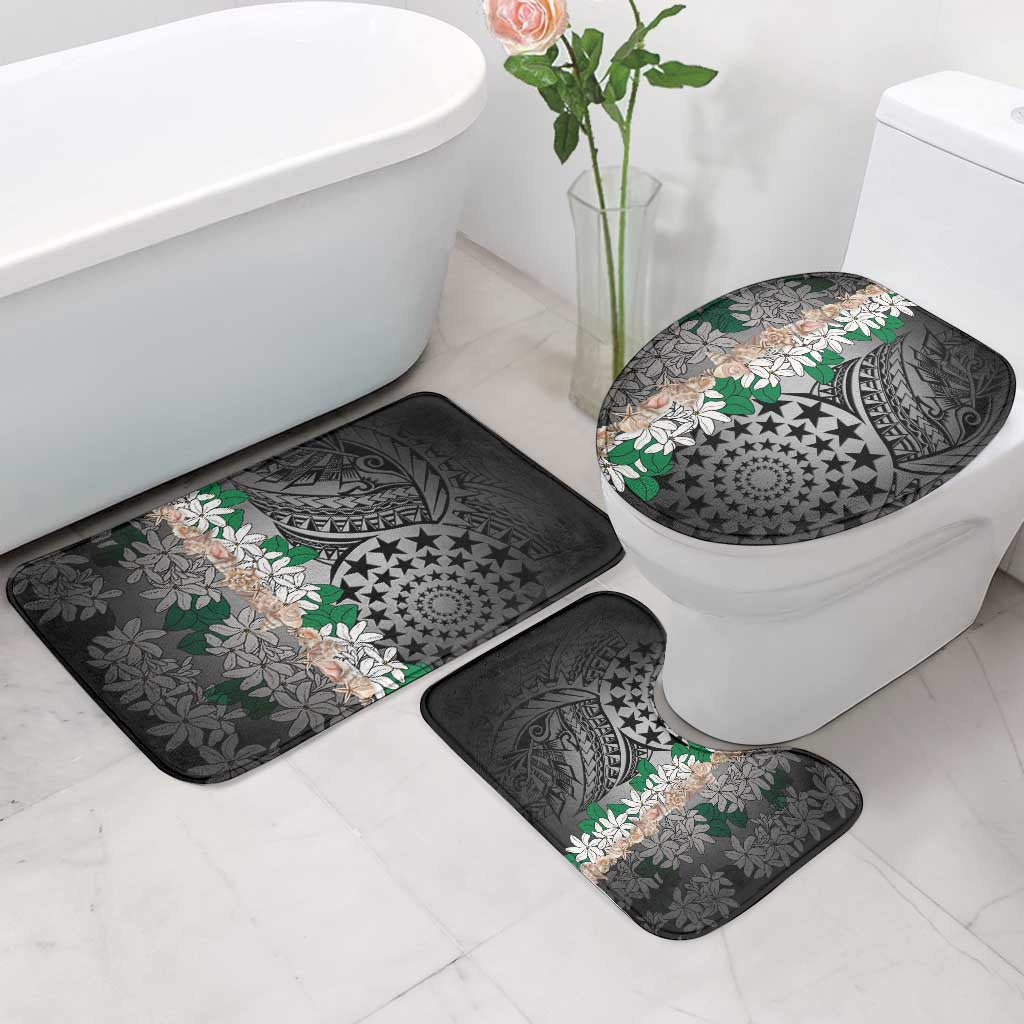 Cook Islands Tiare Maori With Conch Shell Bathroom Set Pasifika Fest Polynesian Tattoo Black LT14 - Polynesian Pride