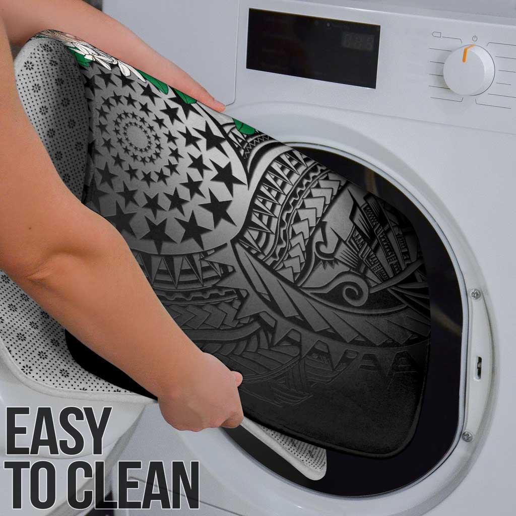Cook Islands Tiare Maori With Conch Shell Bathroom Set Pasifika Fest Polynesian Tattoo Black LT14 - Polynesian Pride