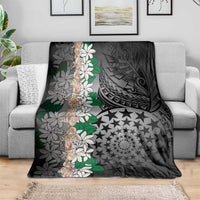 Cook Islands Tiare Maori With Conch Shell Blanket Pasifika Fest Polynesian Tattoo Black LT14 - Polynesian Pride