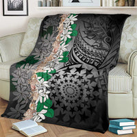 Cook Islands Tiare Maori With Conch Shell Blanket Pasifika Fest Polynesian Tattoo Black LT14 - Polynesian Pride