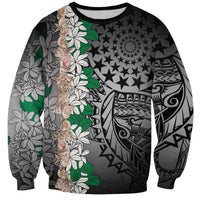 Cook Islands Tiare Maori With Conch Shell Sweatshirt Pasifika Fest Polynesian Tattoo Black LT14 Unisex Black - Polynesian Pride